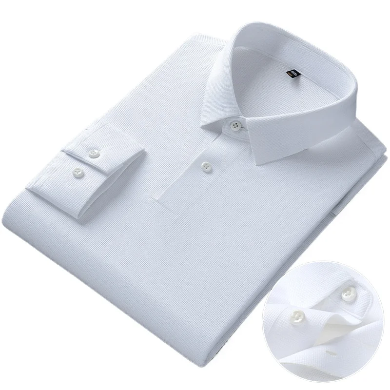 

5XL 4XL Men's Shirts Long Sleeve Polo & Short Sleeve Polo Shirt Man High Quality Men Business Casual Easy Care Luxury Soft Cozy
