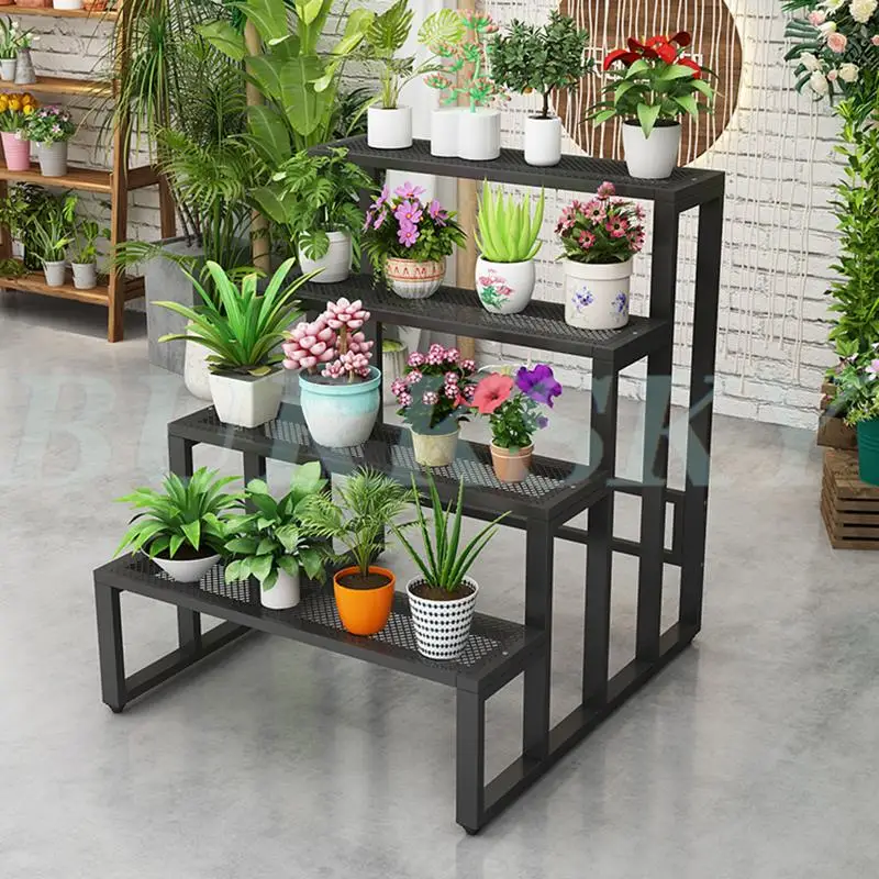 Flower Stand Plant Stand 2/3/4Tier Flower Shelf Planter Rack Storage Organizer Display Indoor Garden Balcony Floor-standing Rack