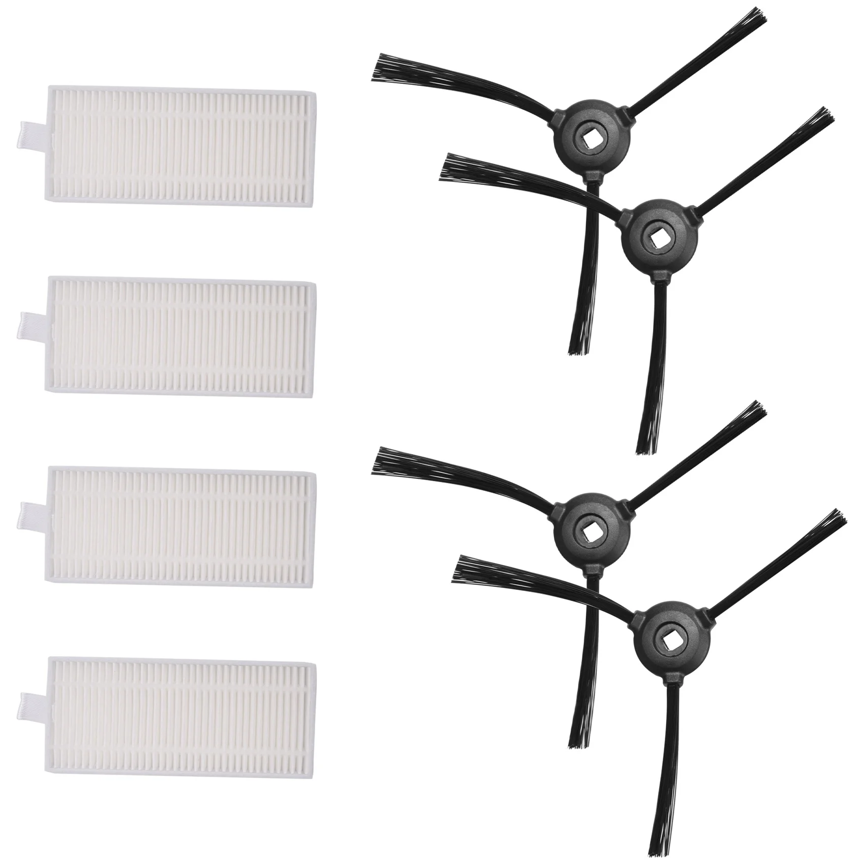 For Lefant M520/M501 Replacement Parts,Washable 4 HEPA Filters+4 Side Brushes Accessories Kit for Robot Vacuum Cleaners