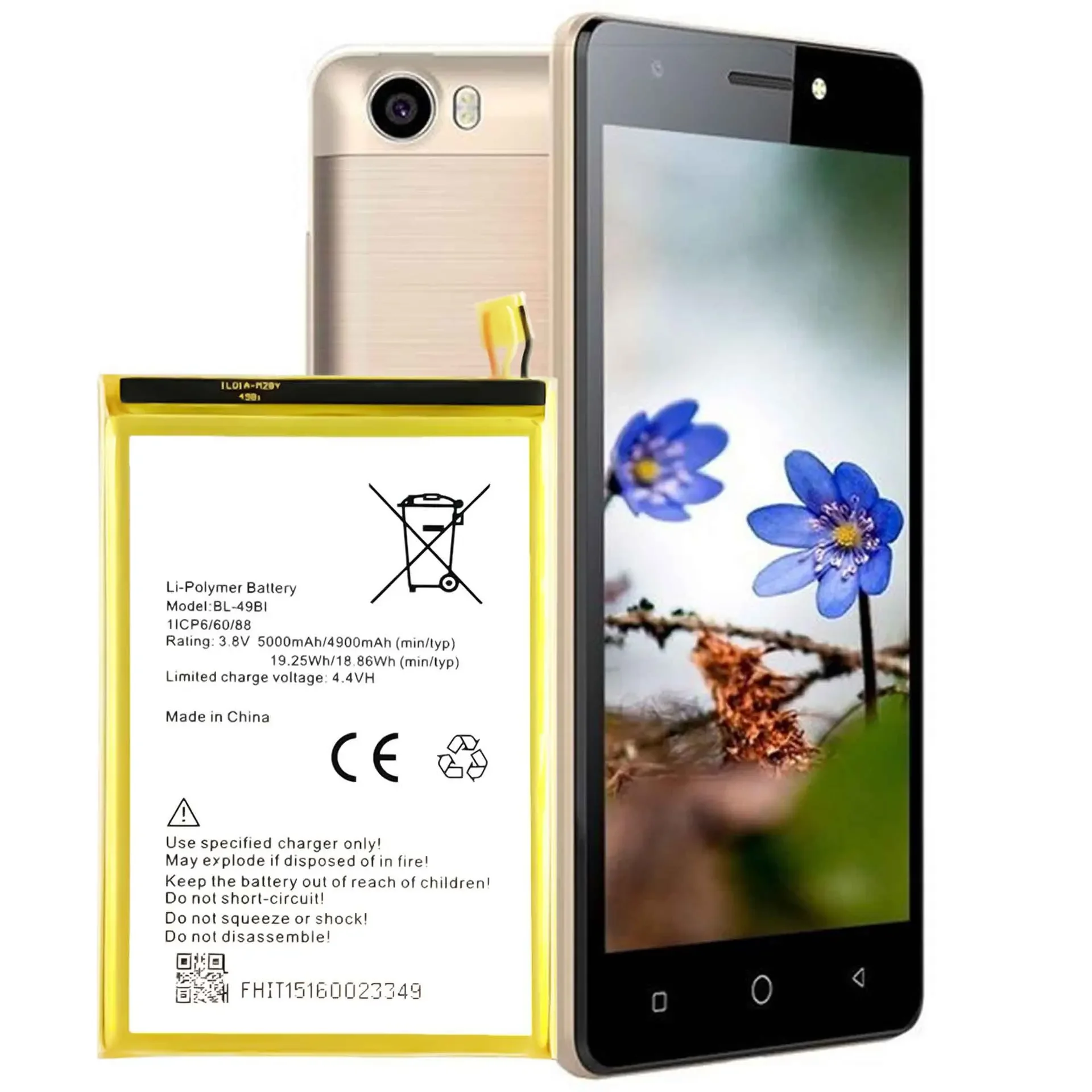 BL-49Bi Mobile Phone Replacement Battery For Itel 1516 BL-49Bi 5000mAh New Large Capacity Built-in Battery