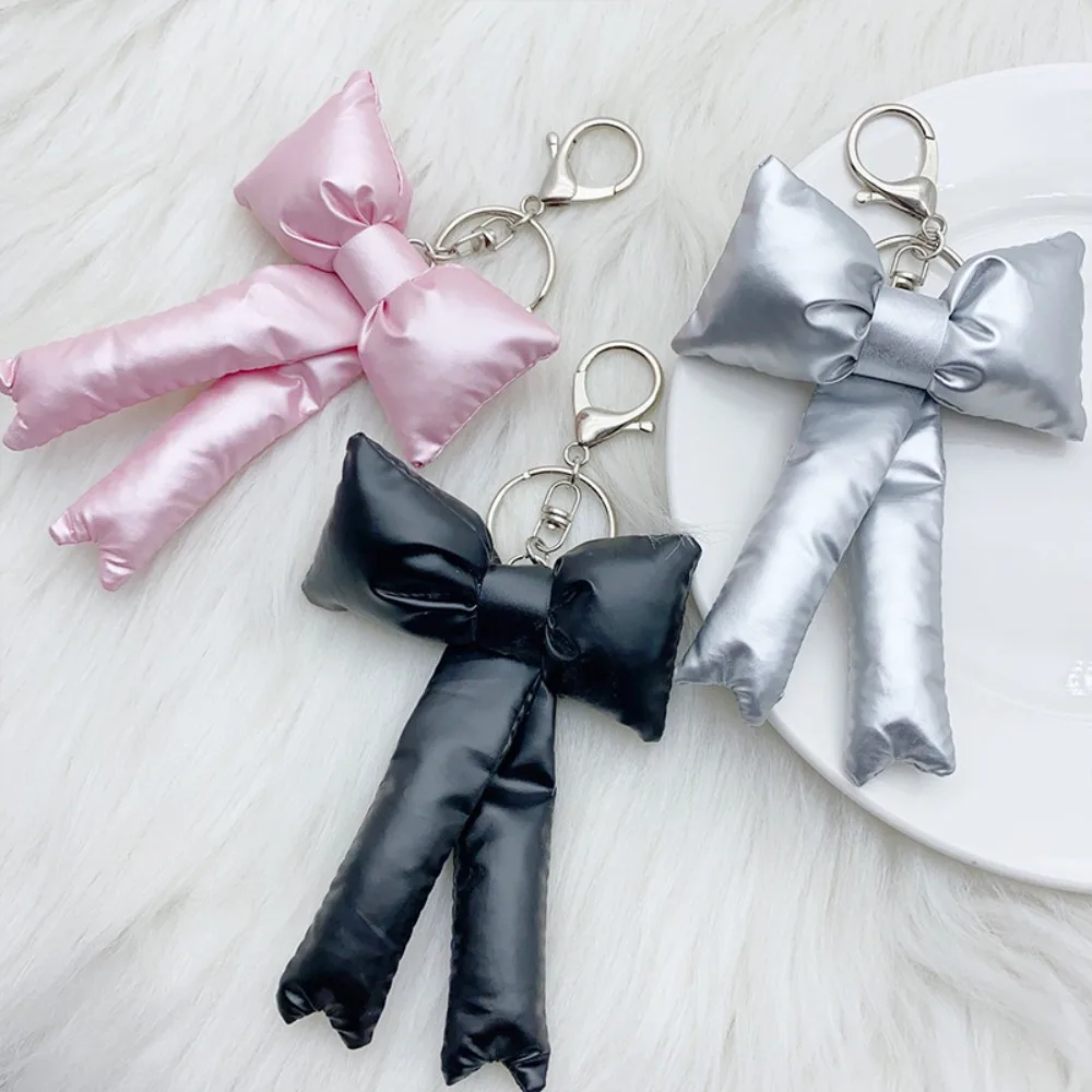 Korea Fashion Big Bow Keychain Cotton Filling Bowknot Key Chains for Women Y2K Bag Pendant Girlfriend Kpop Jewelry Gifts