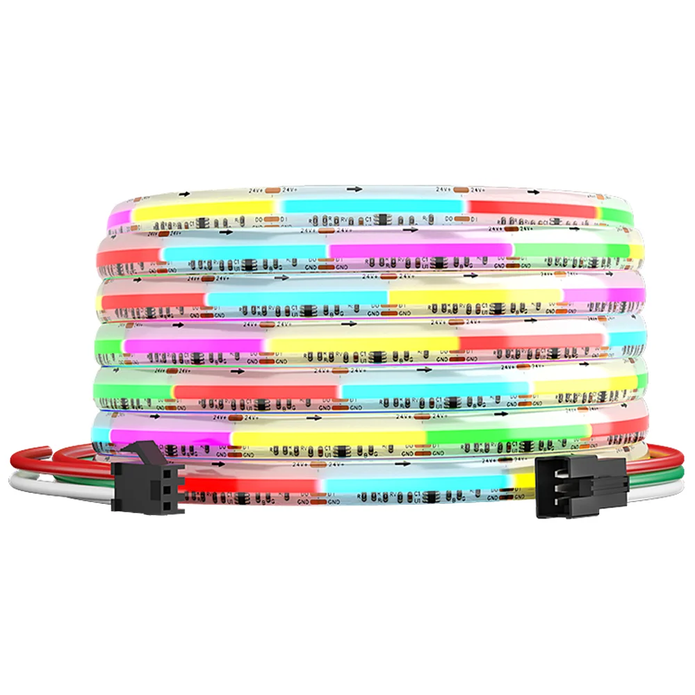 For UL Listed BTF-LIGHTING DC12V 24V FCOB RGB WS2811 IC 864 LED IP30 IP66 Flexible Digital COB Addressable RGBIC Light Light