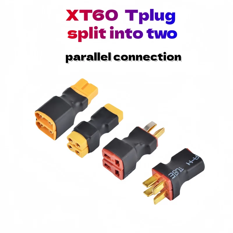 Lithium Battery Parallel Conversion Plug XT60/T Adapter One-to-Two Male and Female Parallel Conversion