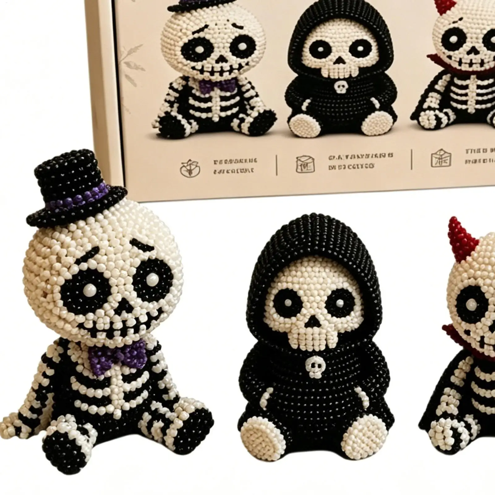 

Beaded Skeleton Craft Kit Adorable Keepsake With Instruction Beaded Skeleton Figure Ornament Crafts For Home Party Classroom