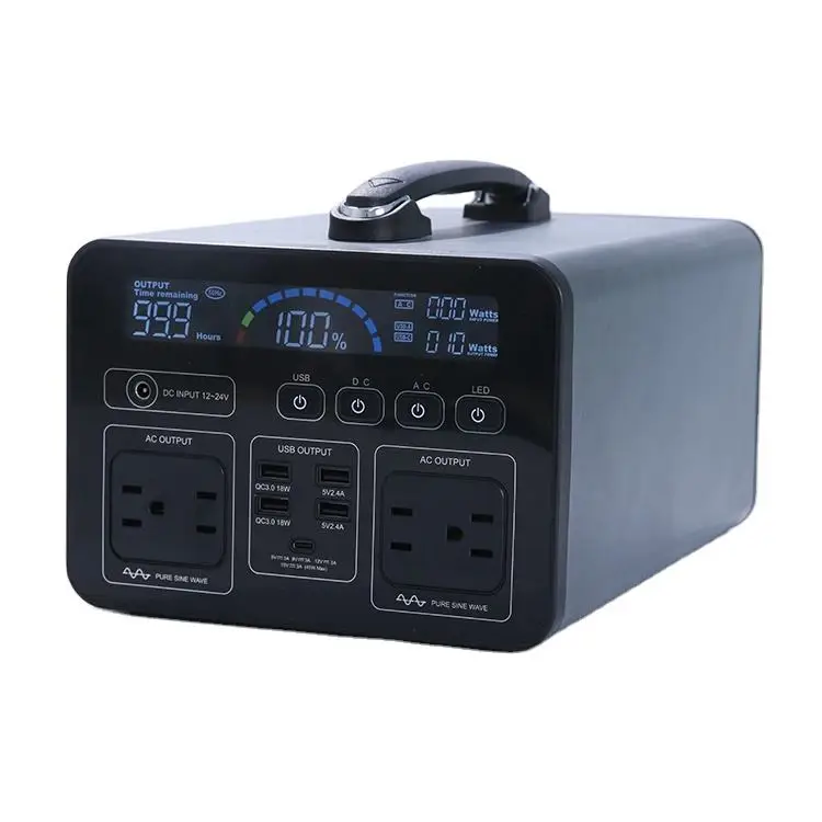 Outdoor Emergency Power Supply Camping Solar Generator 1000 Watt Portable Solar Charging Power Station