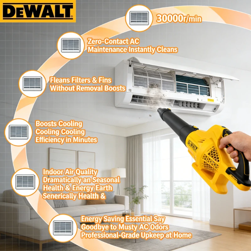 DEWALT Portable Electric Blower: 420W Brush Motor Tool for Household Cleaning & Drying (Tool Only)