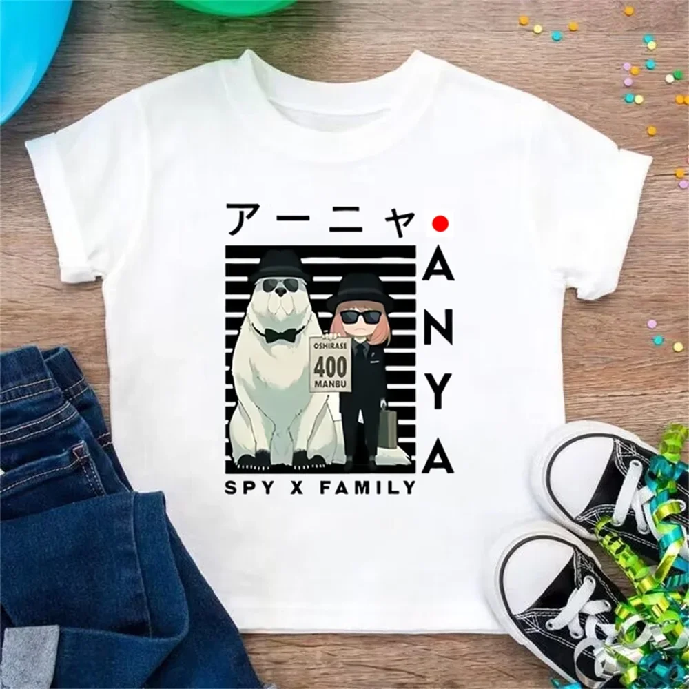 

Summer Spy X Family Anya Cartoon Printed T-Shirt for Kids Casual Short Sleeve Top for Boys And Girls Baby Clothes