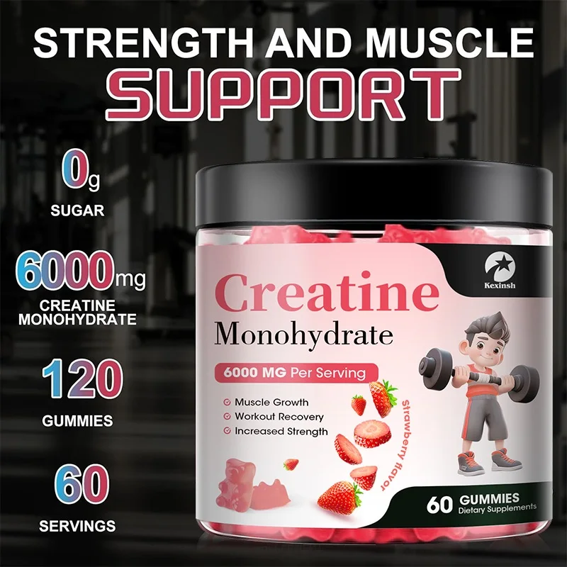 Creatine Monohydrate Gummies 6000mg of Creatine Monohydrate per Serving Muscle Strength Muscle Builder Energy Boost