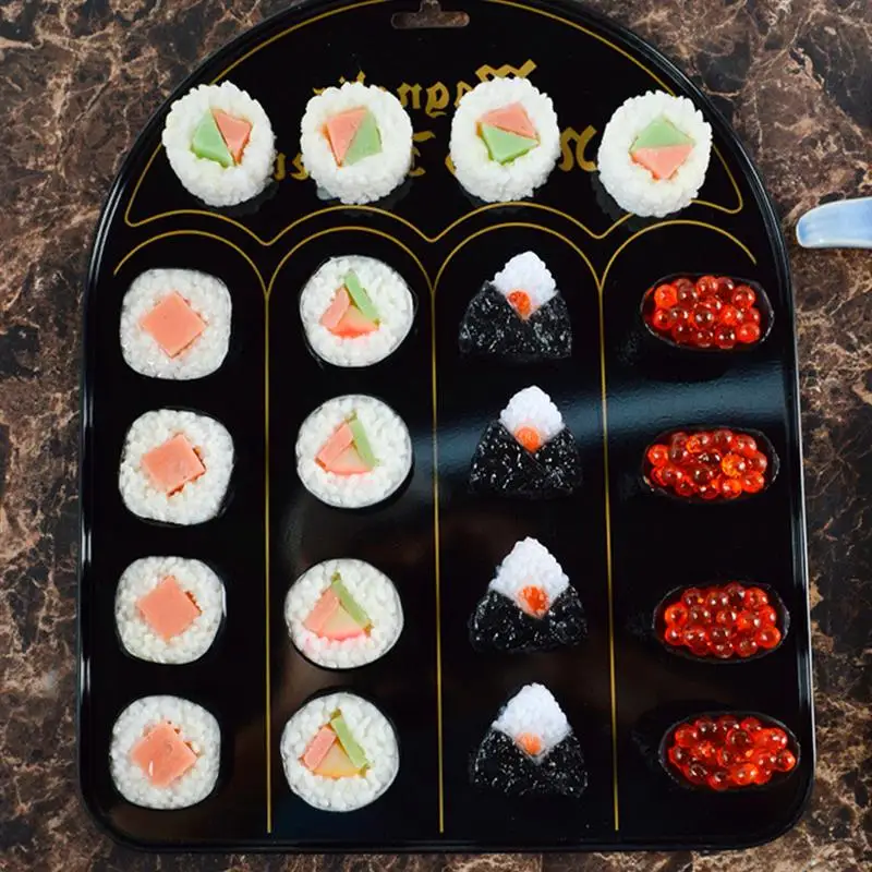 6Pcs Artificial Sushi Realistic Food Model Simulation Sushi Model Japanese Sushi Model Realistic Rich Fake Food