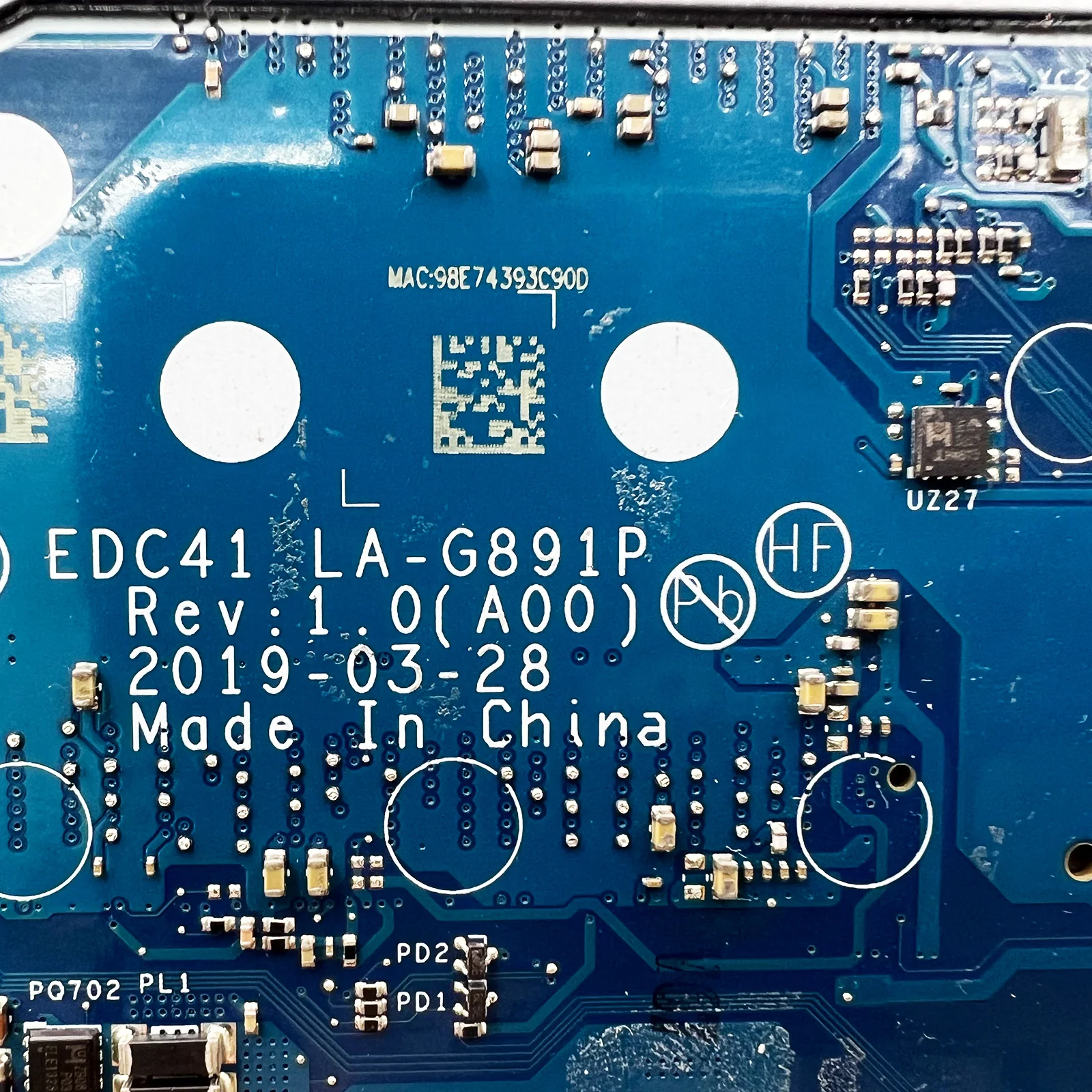 Carte mère d'ordinateur pour DELL Latitude 5400 052T0R 03WSafeC 01D4XP LA-G891P carte mère d'ordinateur portable avec CPU i5 i7 8th Isabel Systemboard