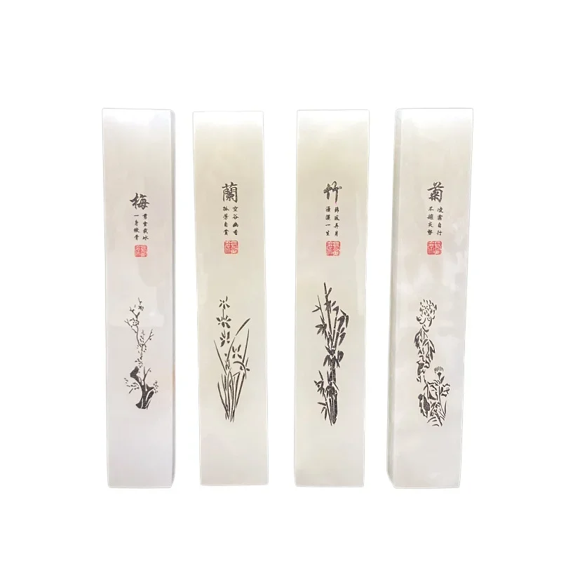 Natural White Jade Pressing Book Strip, Radiant and Bright, Fashionable and Simple, White Jade Paperweight Ruler Handicraft