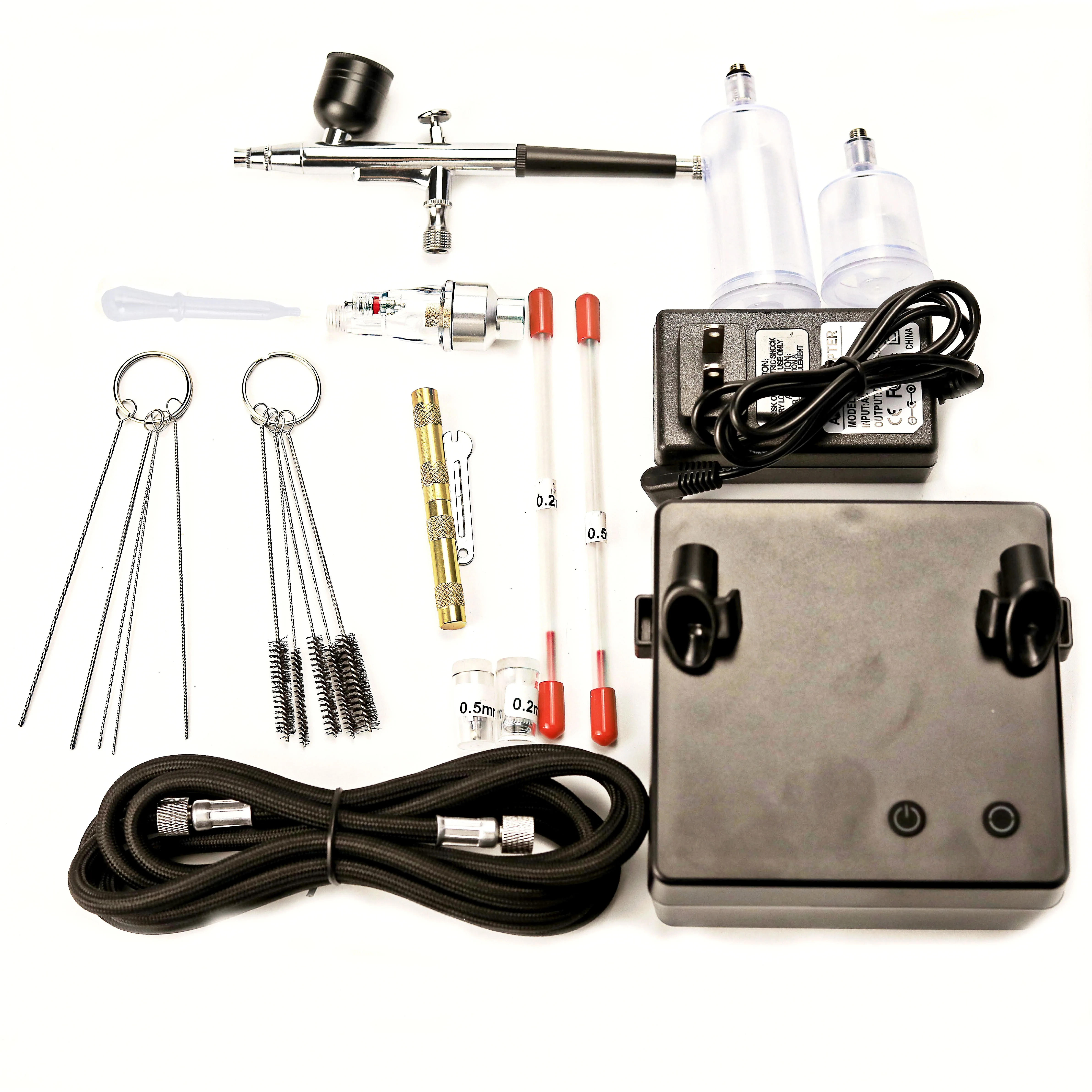 

Портативный аэрограф двойного действия с мини-компрессором, идеально подходит для рисования, макияжа, художественных работ, украшения тортов, нейл-арта, моделей.