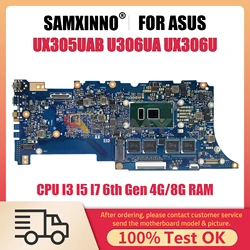 Ux305uab mainboard für asus u306ua ux306u ux306 laptop motherboard mit i3-6100U i5-6200U i7-6500U cpu 4g 8g-ram