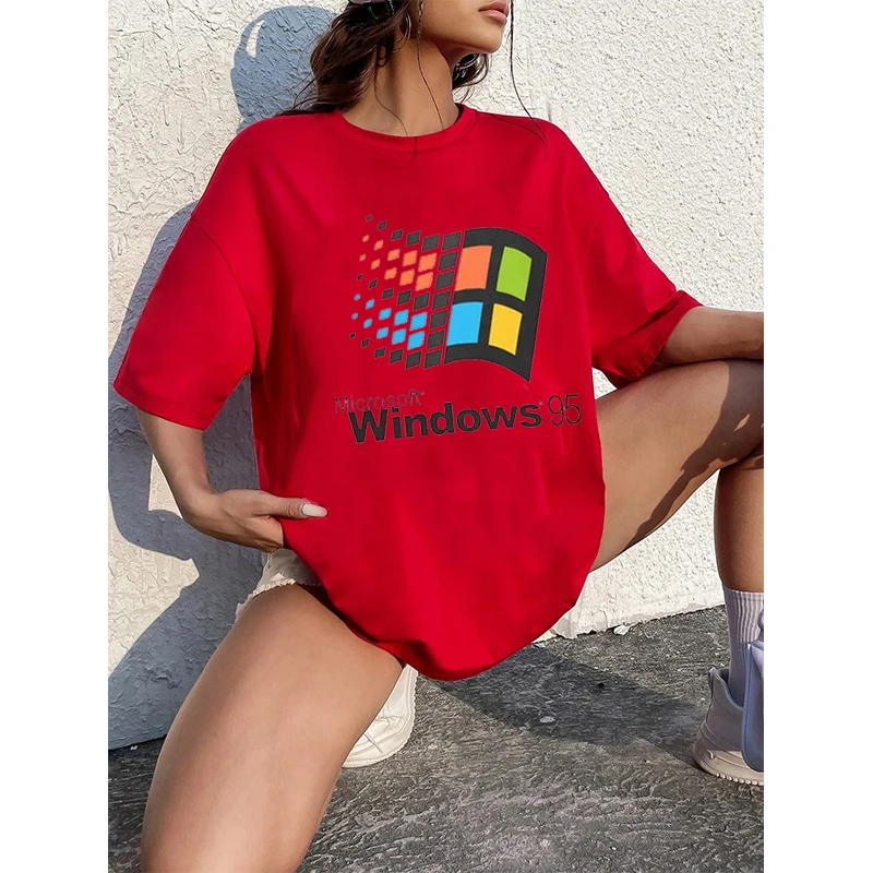 Windows 95 Vaporwave T Shirt Men Women's Crewneck 100% Cotton