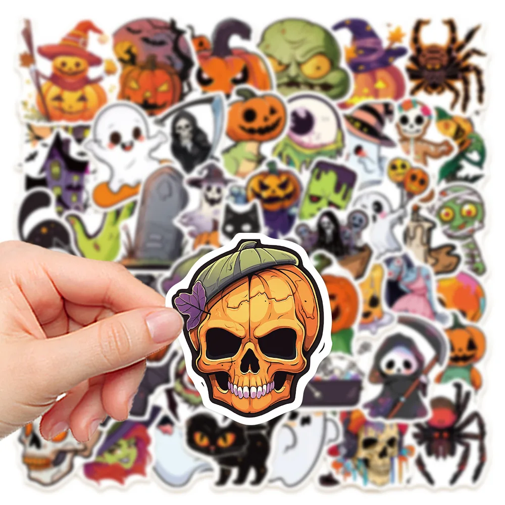50Pcs Terrifier Halloween Pumpkin Graffiti Stickers Waterproof for Phone Luggage Water Bottle Skateboard Decoration