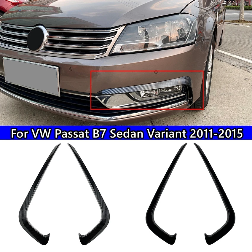 

Fog Front Light Frames Cover Trim Racing Sticker Grille For VW Passat B7 Sedan Variant 2011-2015 Gloss Black ABS Body Kit Tuning