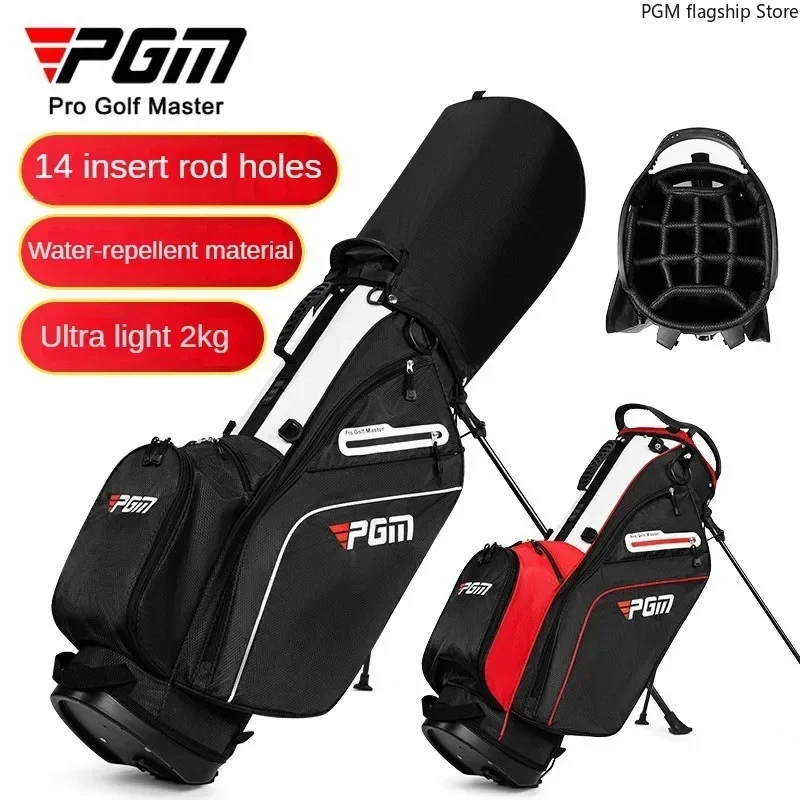 PGM Golf Bag Men's and Women's Stand Bag 14 Plug Ports Shoulder Strap Lightweight Portable Golf Club Bag QB147