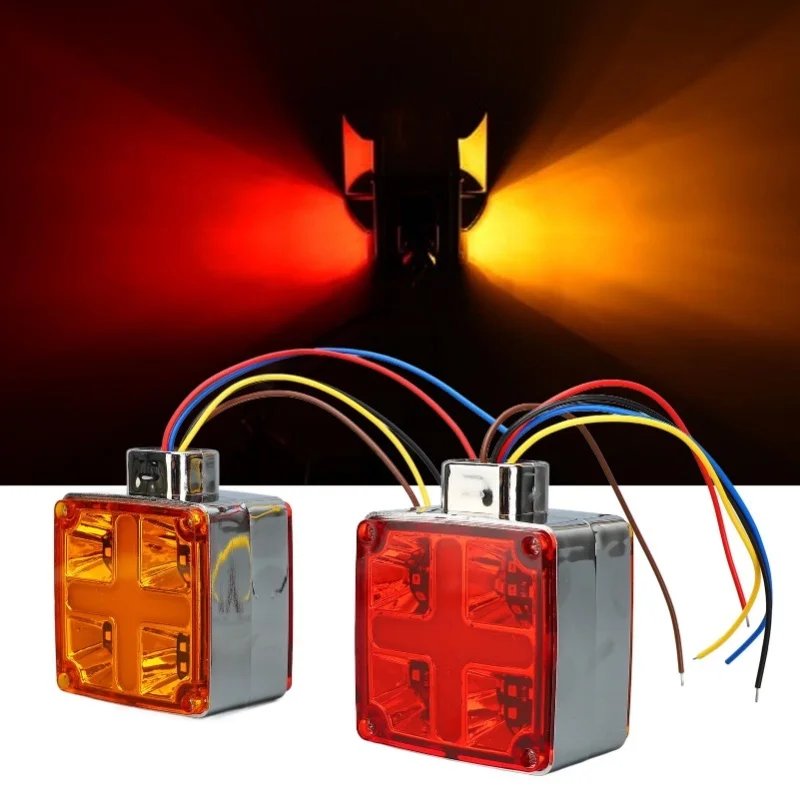 

Квадратные двойные указатели поворота, светодиодные стоп-сигналы поворота, хвостовой сигнал, габаритный фонарь, крепление на шпильке для прицепов грузовиков