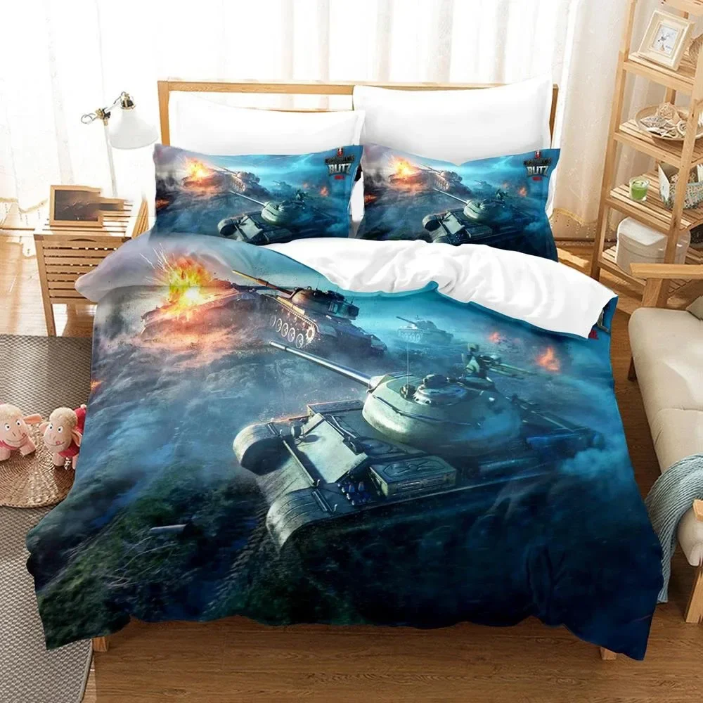 3D Printed World of Tanks Bedding Set Boys Girls Twin Queen Size Duvet Cover Pillowcase Bed Kids Adult Home Textileextile