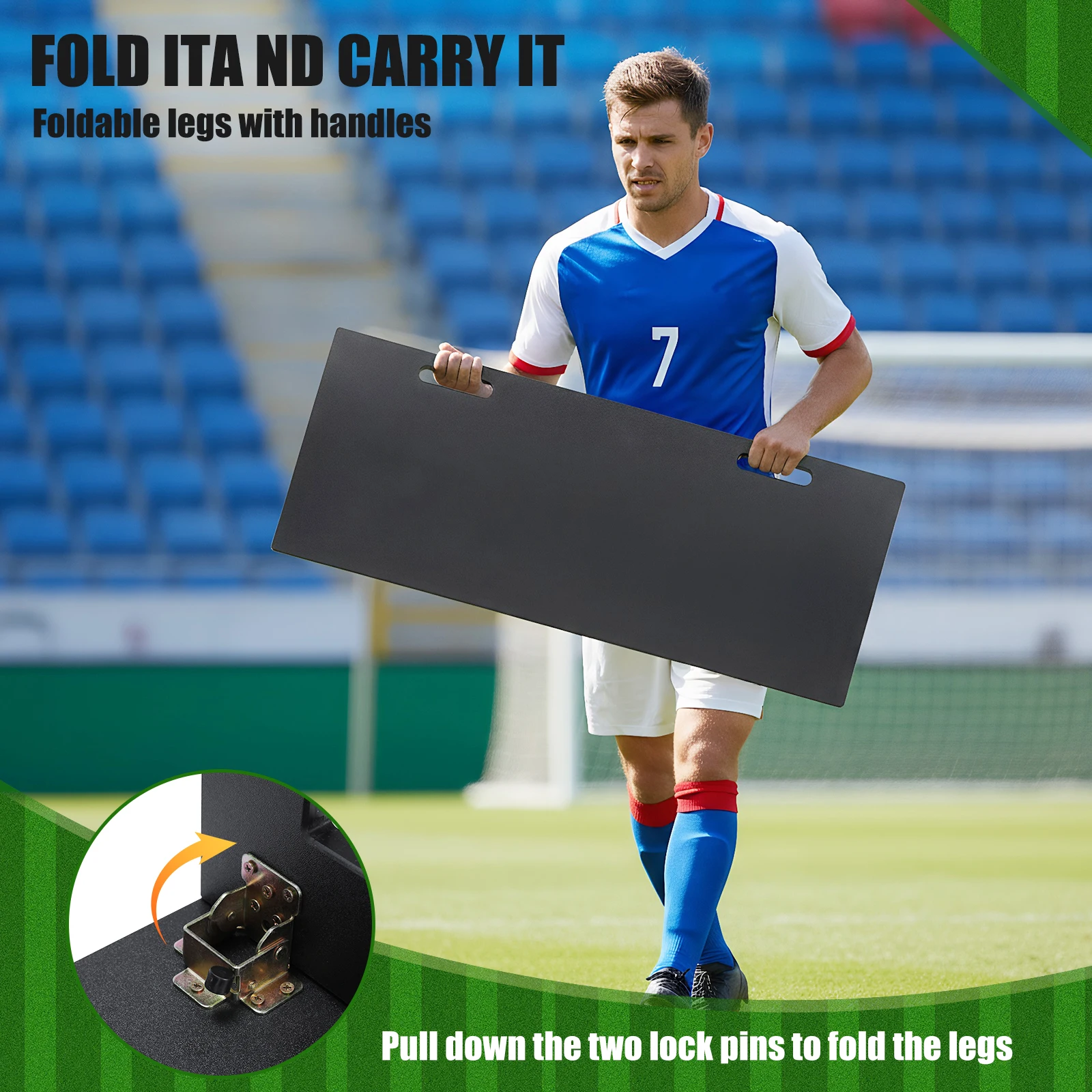 

Футбольная доска-отбойник с регулируемыми углами, складная, из HDPE, для отработки пасов и ударов