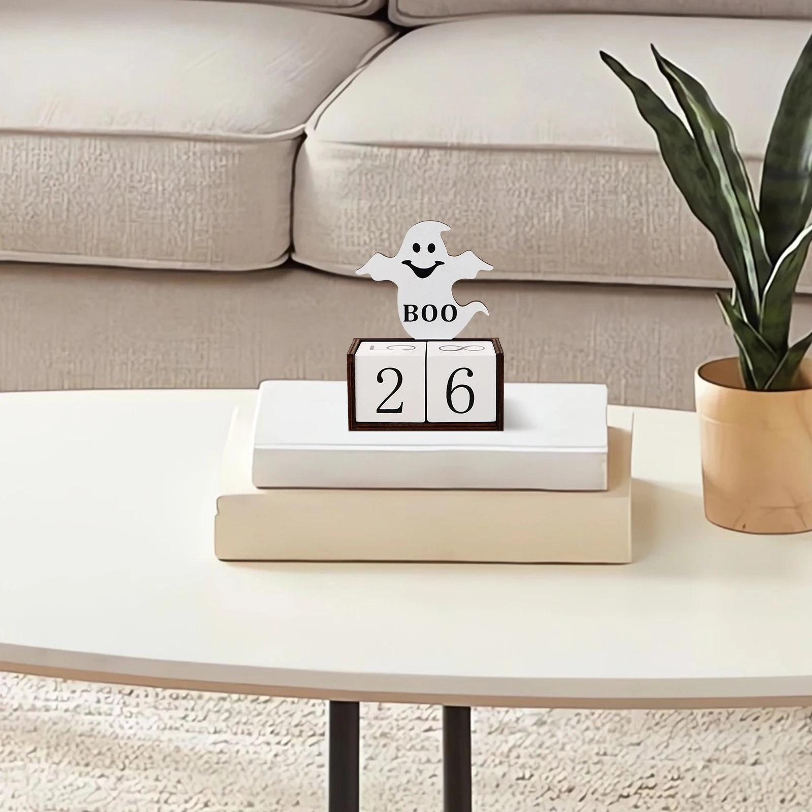 

Pumpkin Decorations Daily Desk Calendar Indoor Wood Creative Desktop Ornament Wooden Cute Office for Home
