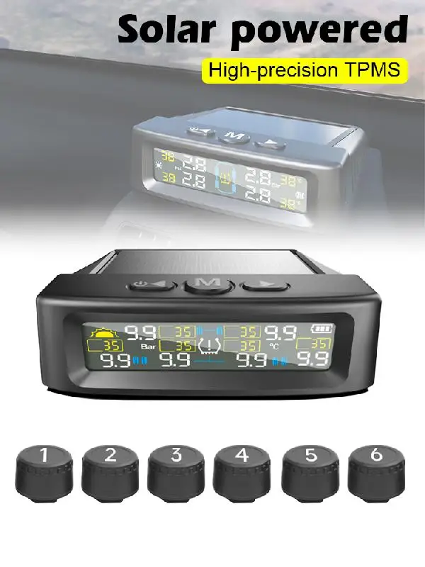 Système de surveillance de la pression avec charge solaire, TPMS avec capteurs 4/6 et 4 modes d'alarme