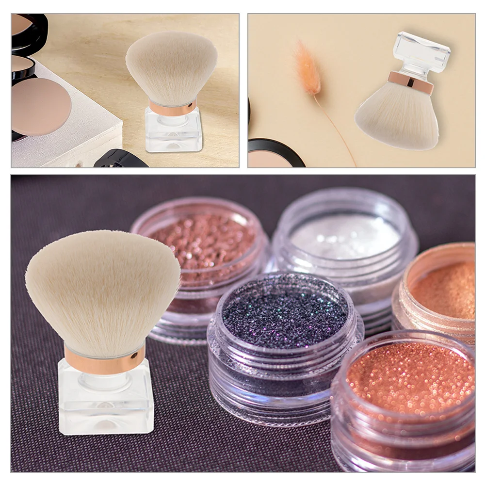 2 個キノコヘッドメイクブラシポータブルパウダーブラッシュファンデーショントラベルアプリケーターネイルクリーニングツール