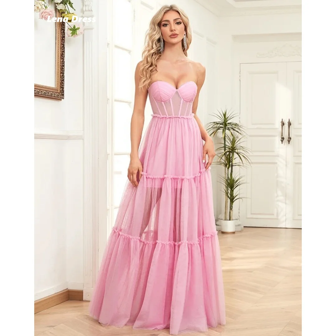 

Lena Line A Women Evening Dress Woman Layered Custom Made Elegant Womens Party Dresses for Special Occasions Prom Dresses 2024