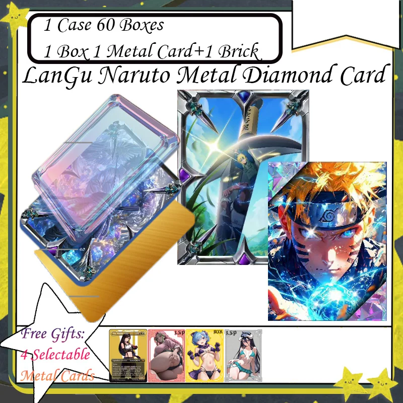 

LanGu Naruto Metal Diamond Card Naruto Card Rare BP Card MR Card Anime Character Collection Card Childrens Anime Cards