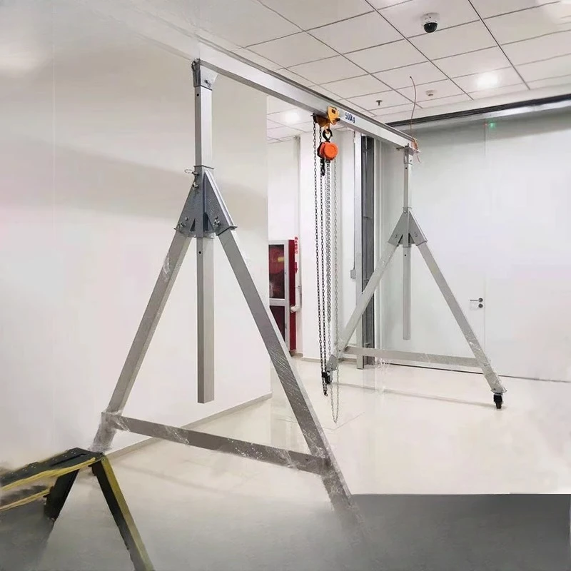 

Portable gantry removable aluminum alloy material Light door crane Stainless steel hand push mobile small gantry crane