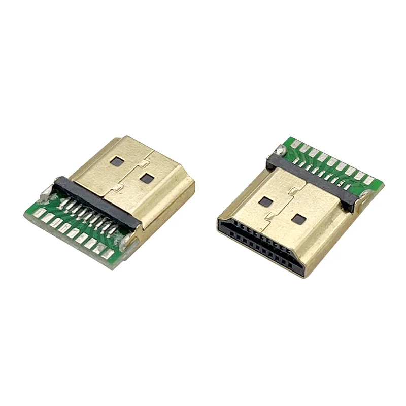 

HDMI high-definition interface connector A male head with PCB board 1.6mm thick 19-pin connector