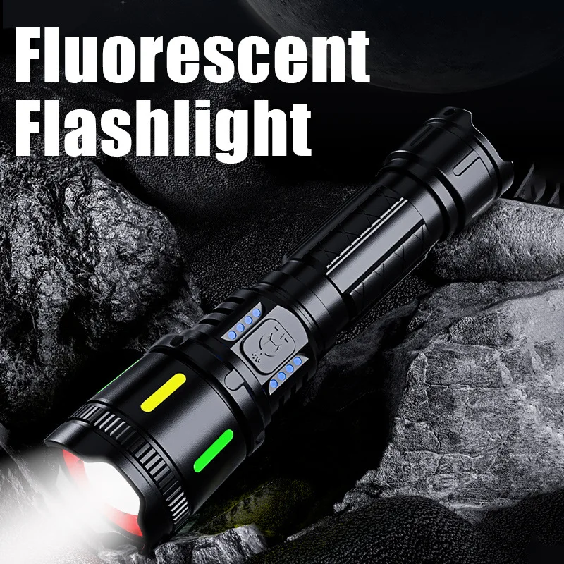Long-life flashlight, super bright long-range, portable multi-function flashlight, charging, strong light flashlight