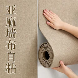 Linen foam aluminum foil wall cloth adhesive seamless wall cloth room sound insulation soft package  paste  decoration