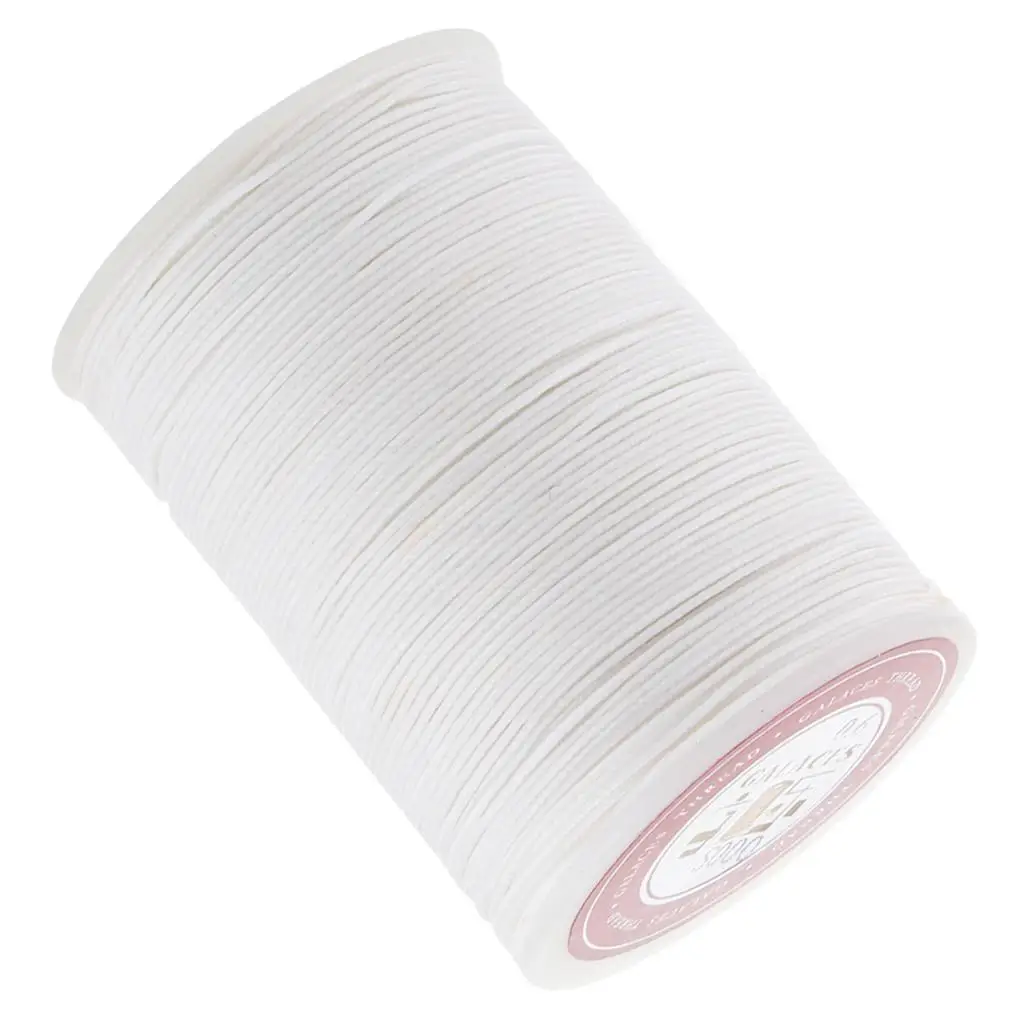 Handwork Wax String 0.6mm White Polyester Cord for Leathercraft Craft Supplies Handmade Accessories and Jewelry