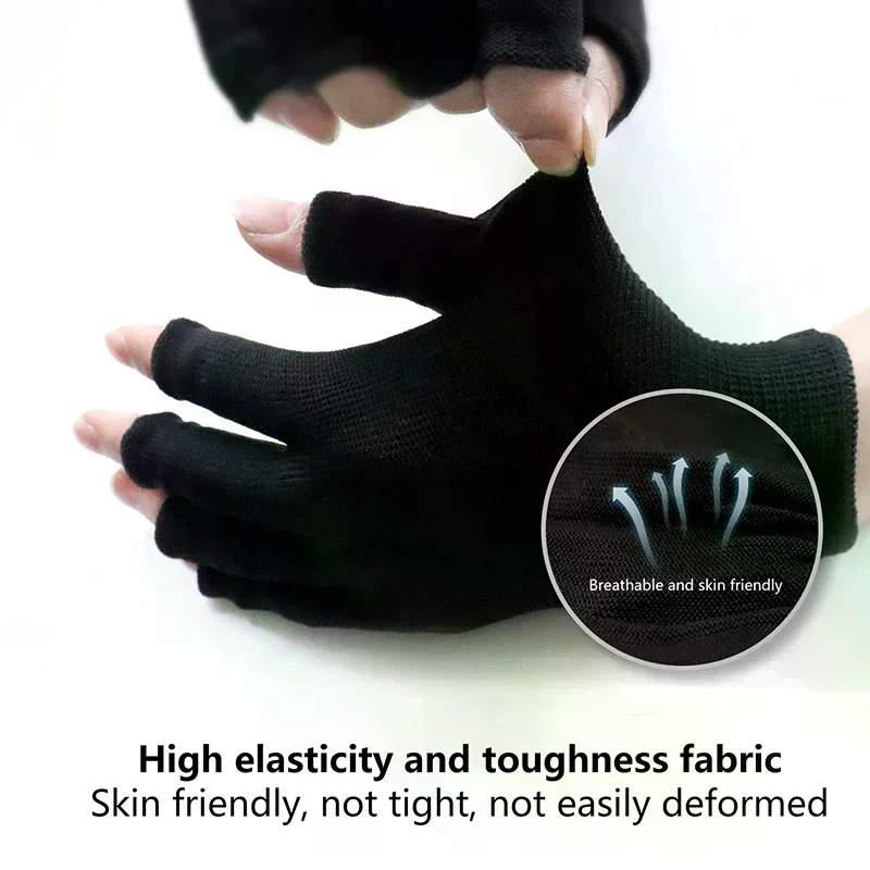 2pcs Anti Uv Rays Protect Gloves Nail Gloves Led Lamp Nail Uv Protection Radiation Proof Glove Manicure Nail Art Tools