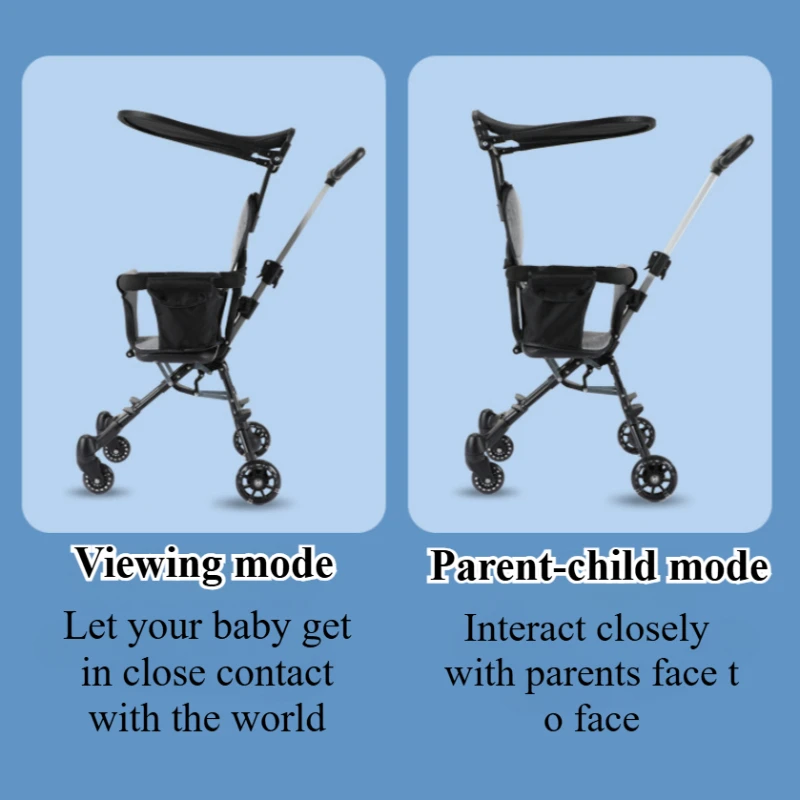 Składany wózek dziecięcy Lekki wózek dziecięcy 360° °   Podwójny hamulec uniwersalny z regulacją wysokości, nie trzeba złożyć