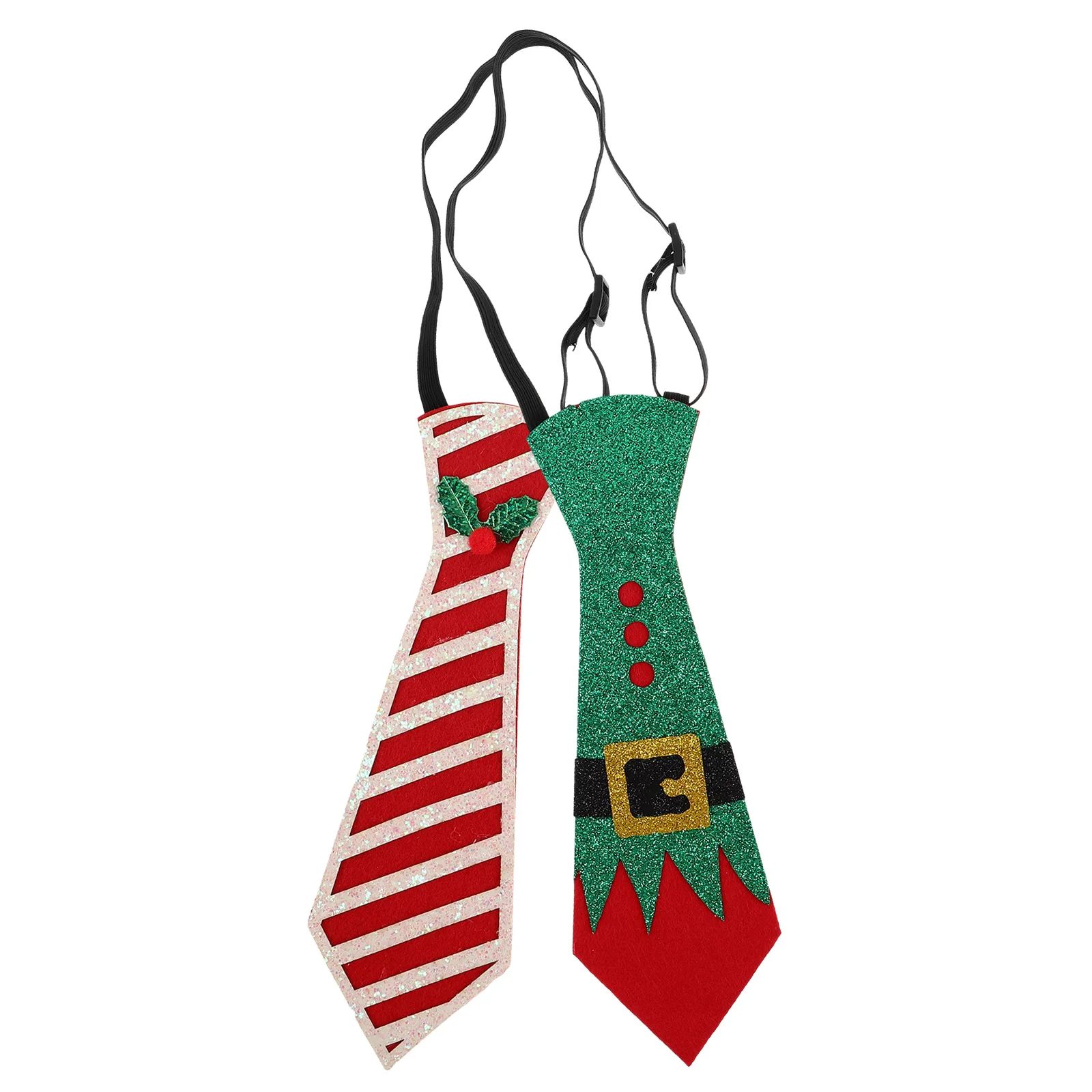 

2 Pcs Bow Tie Christmas Felt Student Decor Shape Cloth Whimsical Neck Ties Mens