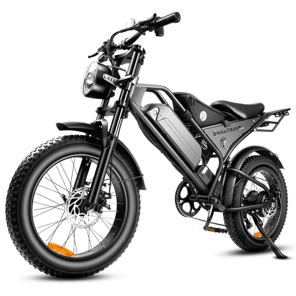 

SMARTRAVEL DK400 Adult Cross-Country E-Bike With 1000W Motor, 48V 18.2Ah Battery, Top Speed 28MPH, Shimano 7-Speed, 20'' Tires