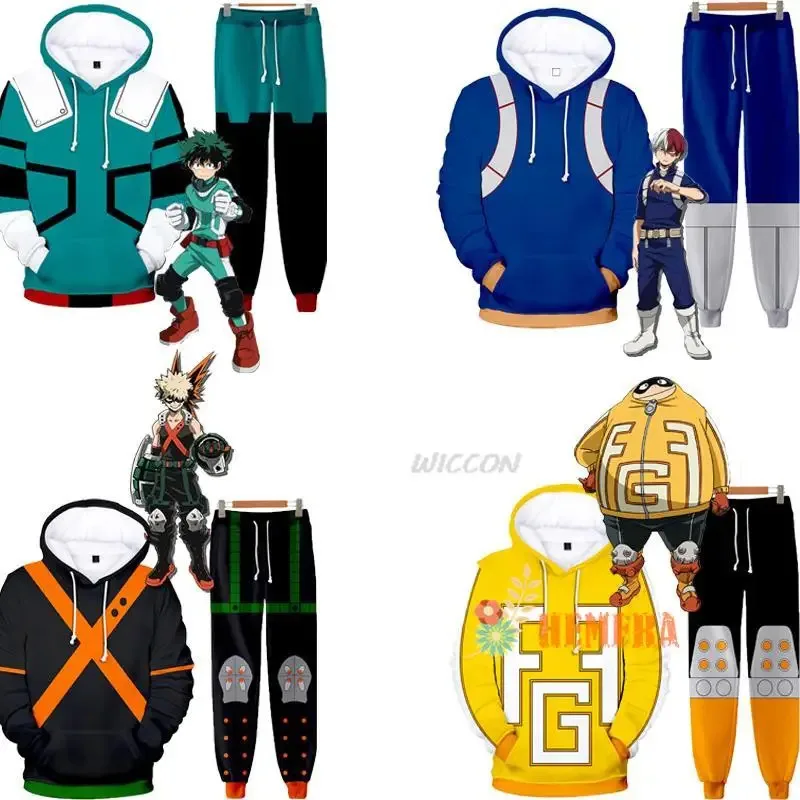 ss13Boku No Hero Academia Midoriya Izuku Boys Costume Hoodie Pants Anime Cosplay Kids Halloween Clothes Child Role Play
