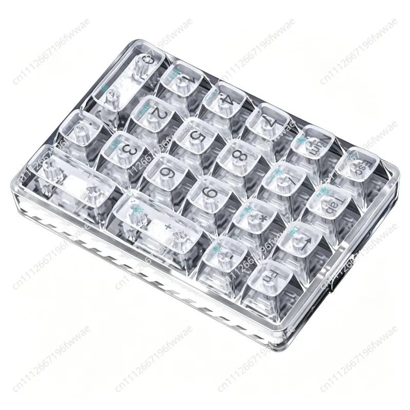 For F21 Transparent Numeric Mechanical Keyboard 21key Mini Wireless Tri Mode Long Endurance Custom Keyboard PC Accessories Gift