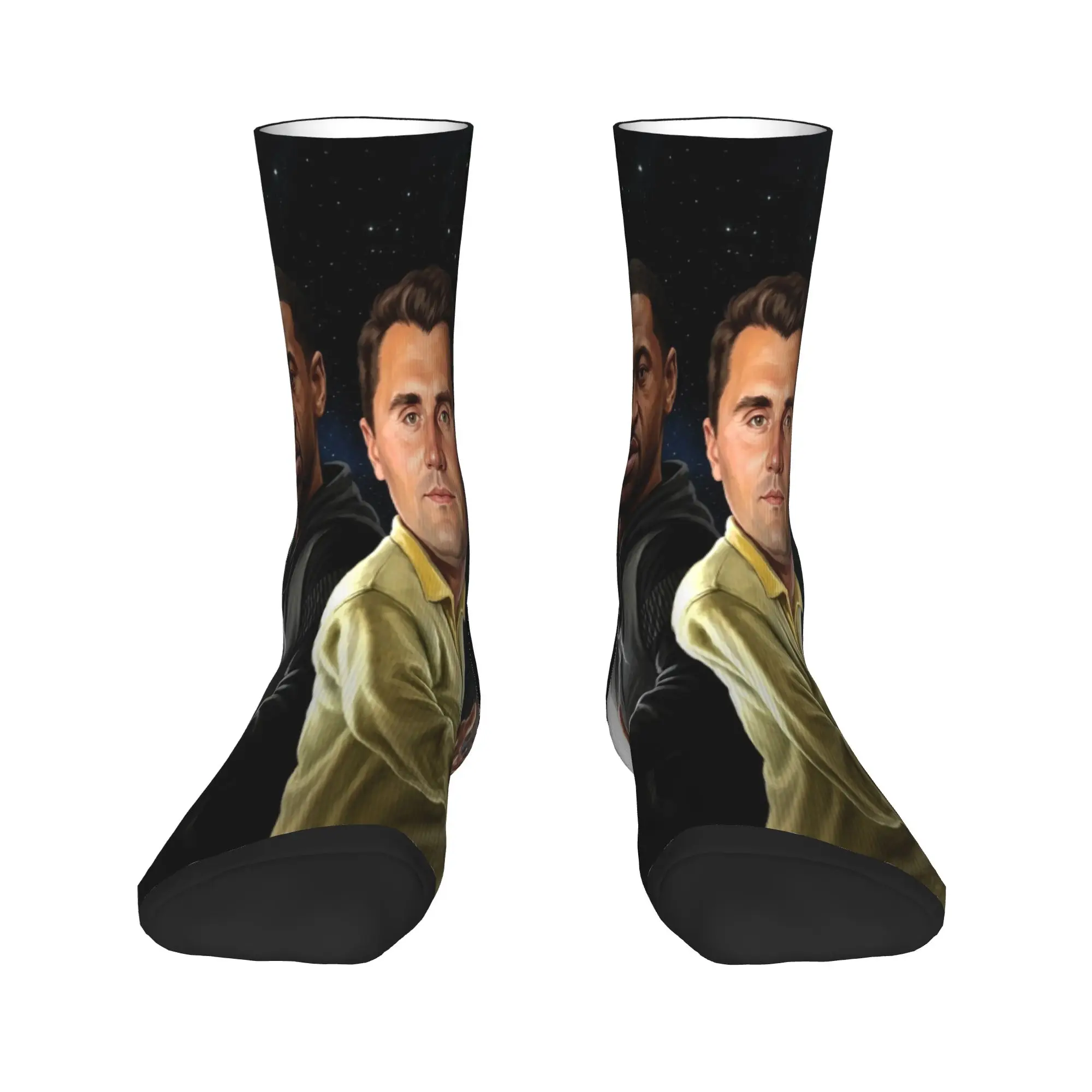Charlie Kirk Galaxy Power Duo Meme Stockings  Design Leisure Socks Winter Anti Skid Socks Men Running High Quality Socks
