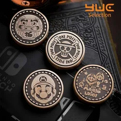 YUC ACEdc Theme Haptic Coin Fidget Toys Ppb Milk Cover Metal Decompression Toy Stress Relief Fingertip Snap Coin Fidget Slider