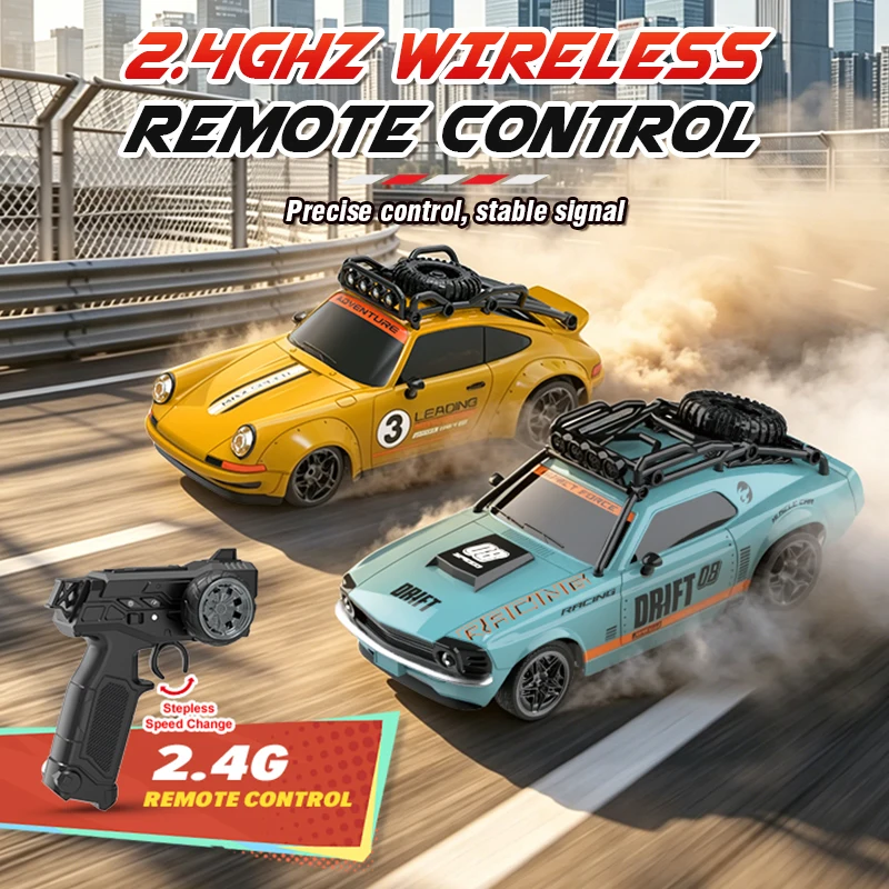 1/18 Rc Car Toy Retro Drifting Vehicle 2.4G Remote Control Cars with Lights Ground Vehicles Toys for Boys Kids Birthday Gifts