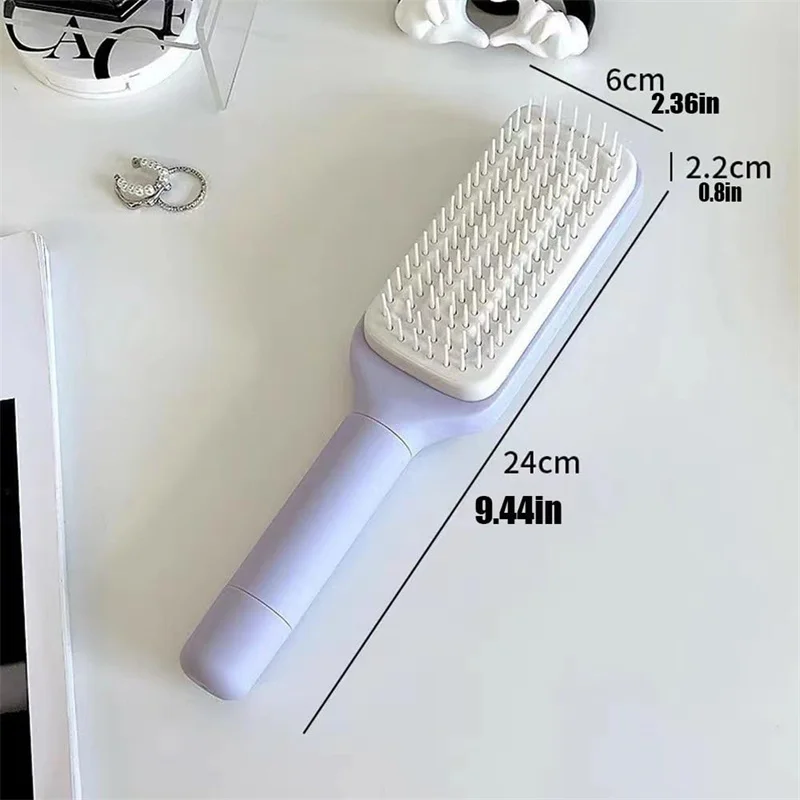 Automatic Cleaning Rotating Lifting Comb Self Cleaning Hairbrush Rotating Retractable Anti Static Massage Comb Scalp Hair Comb