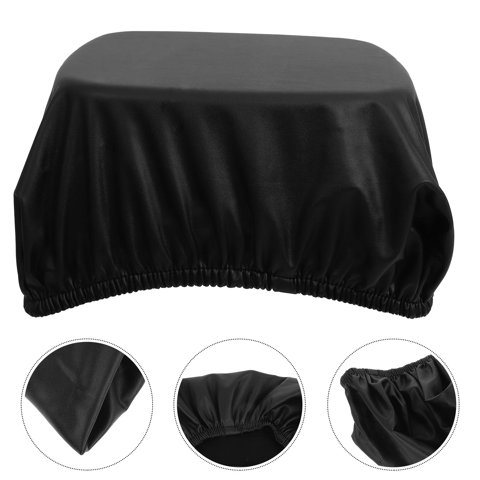 

Artificial Waterproof Chair Seat Cover Elastic Black Style Protector for Dining Room Kitchen Chair Seat Covers