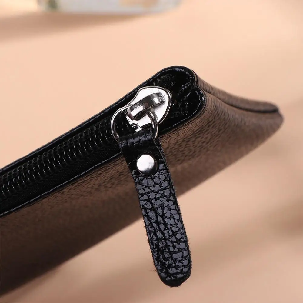 Zipper Classic Lychee Pattern PU Leather Coin Purse Business Money Clutch Purse Pouch Women Men Wallet ID Card Case