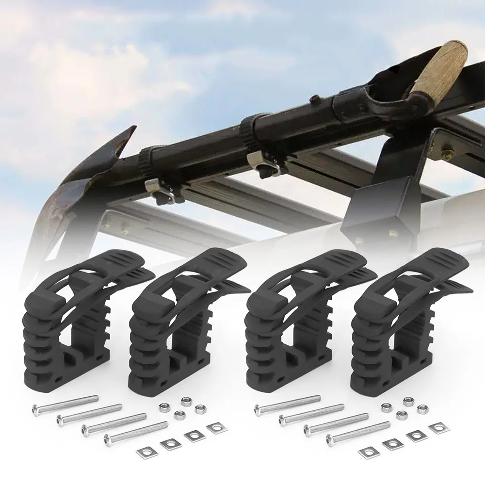2/4pcs Shovel Holder, Quick Release Rubber Clamp Mounting Bracket Fits 5/8'' to 2-1/4'' Diameter Tool Handles for Trucks Offroad