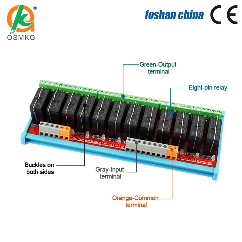 

10/12/16/20/24 Channel 2NO 2NC hongfa 8 Pin Relay Module DC 24V Electromagnetic Relay Module for Filling Machine