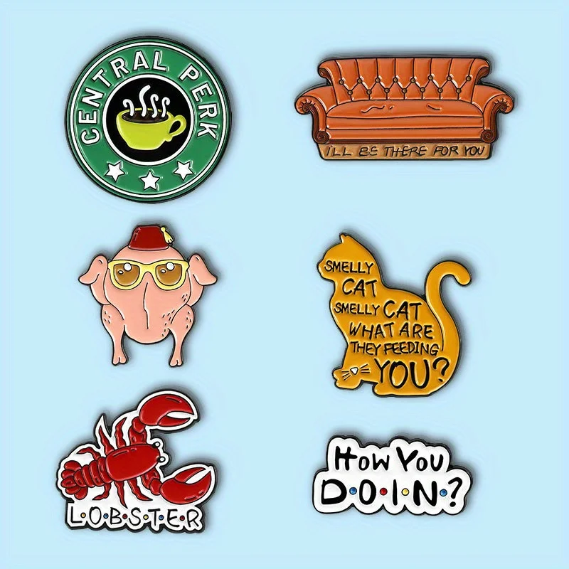 Broche de Metal inglés divertido estilo gato langosta para sofá de dibujos animados creativo insignia versátil de moda regalo exquisito