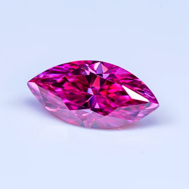 Moissanite Stone Gemstone Marquise Cut Pink Color Lab Grown Diamond Charms Woman Jewel Making With GRA Certificate